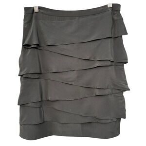 Doncaster 100% Silk Black Tiered Ruffle Skirt Size 6